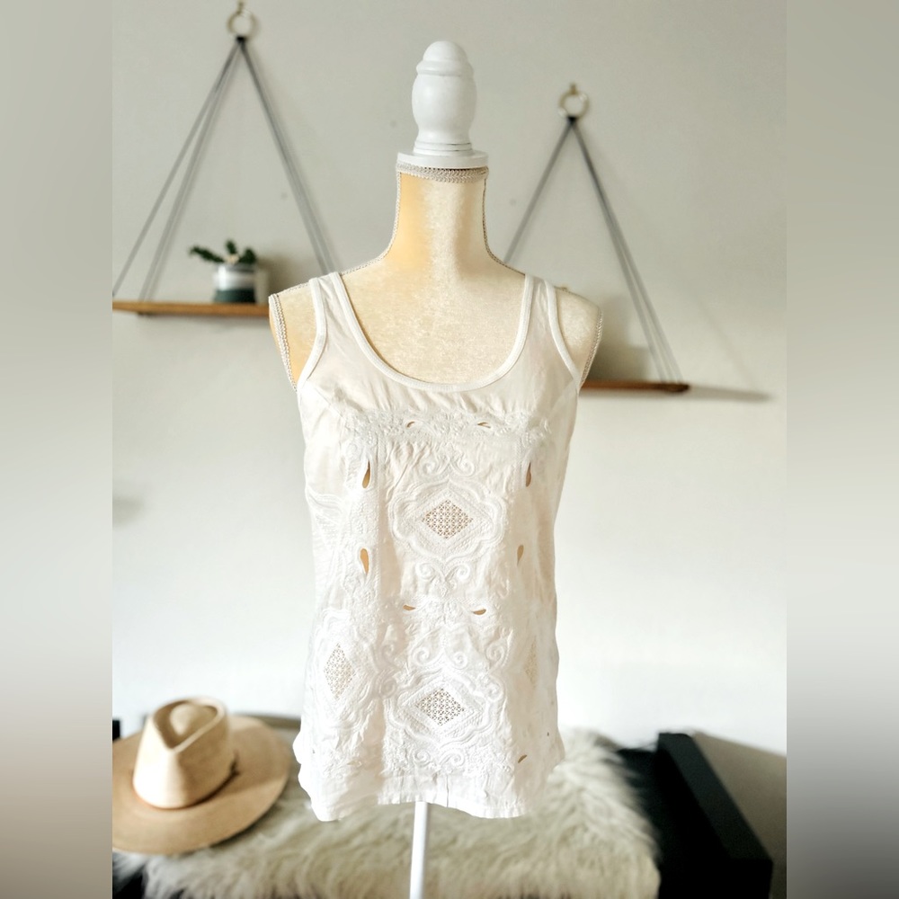 Madewell white eyelet tank